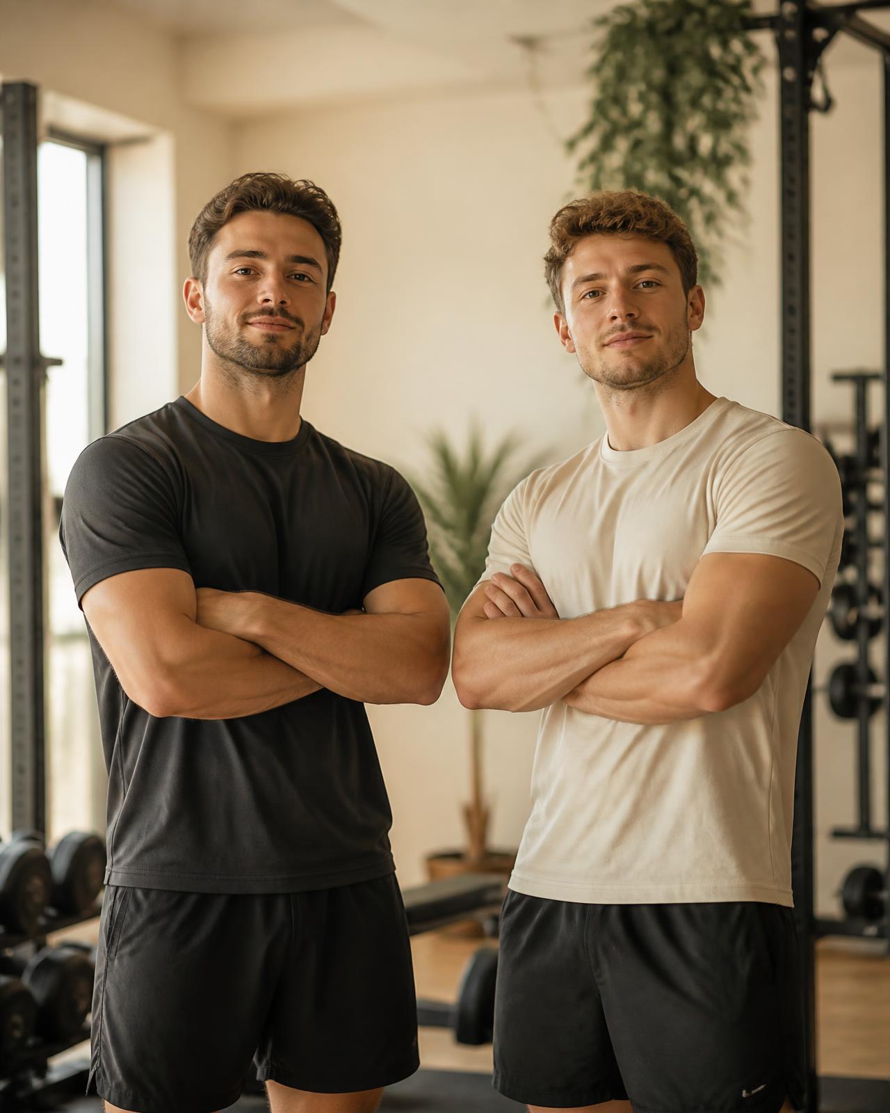 Coachene Rida og Alvaro sammen i treningsstudio